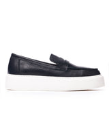Chunky Herren Leder Loafer in Schwarz und Weiß