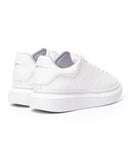 Women’s Chunky Sneakers with Gold Crown in Full White (3)