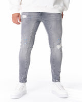 Jeans À L'allure D'éclaboussures De Peinture