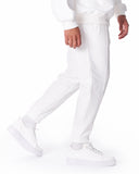 Men's Oversized Front Pintuck Jogger in White (3)