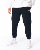 Men's Oversized Front Pintuck Jogger in Black (3)
