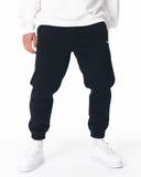 Men's Oversized Front Pintuck Jogger in Black (7)