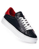 Men’s Low Top Sneakers Shoes Black-White (4)