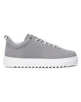Scarpe Sneakers Basse in Camoscio Grigio da Uomo