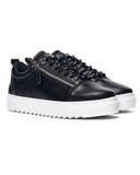 Men's Low Top Sneakers Zipper Designer Shoes Black (2)