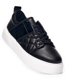 Men's Low Top Sneakers Designer Black Signature Shoes Black (4)