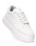 Men's Low Top Sneakers Shoes White (5)