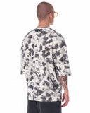 Men's Oversize T-Shirt Round Neck Tie Dye Grey & White (3)
