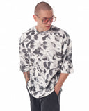 Men's Oversize T-Shirt Round Neck Tie Dye Grey & White (5)