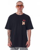 Men's Printed Oversized Black T-shirt