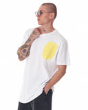 Men's Yellow Text Printed Oversized White T-shirt (7)