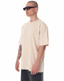 Men's Embossed Back Printed Oversized Beige T-shirt (2)