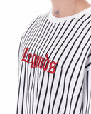 Men's Line Detail Applique Embroidered Oversized White T-shirt (3)
