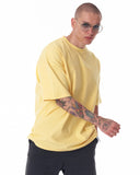 ‘’Freedom’’ Men's Printed Thick Fabric Oversized Yellow T-shirt (7)