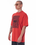 Men's Front Text Printed Oversized Red T-shirt (2)