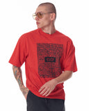 Men's Front Text Printed Oversized Red T-shirt (6)