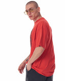 Men's Front Text Printed Oversized Red T-shirt (7)