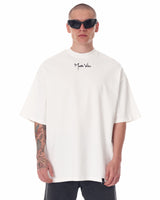 Oversized Martin Valen 3D-Gedrucktes Weißes Heavy-T-Shirt für Herren