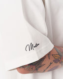 Men's Oversized Martin Valen Sleeve and Chest 3D Printed White Heavy T-Shirt (7)