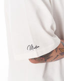Men's Oversized Martin Valen Sleeve, Chest and Back 3D Printed White Heavy T-Shirt (11)
