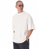 Men's Oversized Back Screen Printed White Heavy T-Shirt (7)
