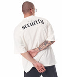 Men's Oversized Back Screen Printed White Heavy T-Shirt (9)