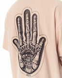 Men's Oversized Chest 3D Printed Back Transfer Printed Beige Heavy T-Shirt (6)