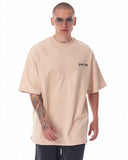 Men's Oversized Chest 3D Printed Back Transfer Printed Beige Heavy T-Shirt (7)