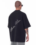 Men's Oversized Chest Sleeve and Back 3D Printed Black Heavy T-Shirt (6)