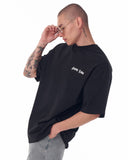 Men's Oversized Chest and Back 3D Printed Black Heavy T-Shirt (9)