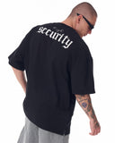 Men's Oversized Back Screen Printed Black Heavy T-Shirt (8)