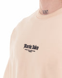 Men's Oversized Martin Valen Sleeve and Chest 3D Printed Beige Heavy T-Shirt (3)