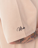 Men's Oversized Sleeve 3D Printed Beige Heavy T-Shirt (5)