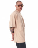Men's Oversized Sleeve 3D Printed Beige Heavy T-Shirt (8)