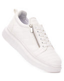 Men’s Stitch Zipper Sneakers Shoes White (2)