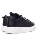 Men’s Stitch Zipper Sneakers Shoes Black (3)