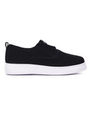 Men's Zip-up Black Suede Leather Sneakers