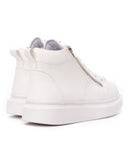 Men’s High Top Sneakers Designer Zipper Shoes White (3)