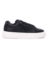 Rizz Lizz Baskets en Cuir Véritable en Noir