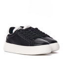 Women's Black Sneakers White Chunky Sole (2)