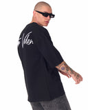 3D Embroidered Martin Valen Signature Black Oversized T-Shirt (2)