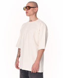 Minimalist Chest Printed Oversized White T-shirt (2)