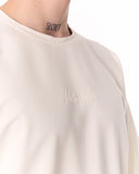Minimalist Chest Printed Oversized White T-shirt (3)