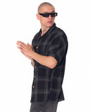 Men's Woven Sile Fabric Oversized Black Shirt (11)