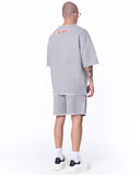 Men's Oversized Thick Fabric Gray Shorts Suit (5)
