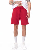Men's Basic Fleece Sport Shorts In Red