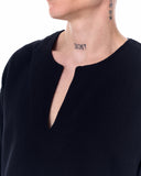 Men's Linen Fabric Oversized Black T-shirt (4)