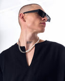 Urban Style Steel Chain-Pearl Necklace