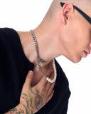 Urban Style Steel Chain-Pearl Necklace (7)