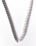 Urban Style Steel Chain-Pearl Necklace (2)